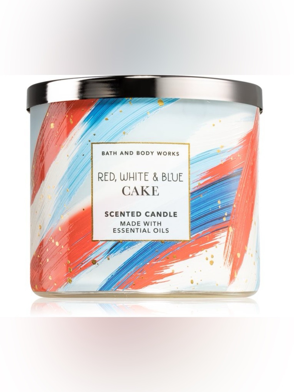 B&BW Red White Blue Cake Candle